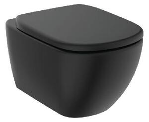 Ideal Standard Tesi - Závesné WC s doskou SoftClose, RimLS+, hodvábna čierna T5361V3