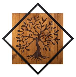 Wallity Nástenná drevená dekorácia TREE II hnedá/čierna