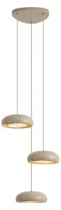 Retro závesná lampa Taupe s kovovým tienidlom 6-svetelná - Macaron