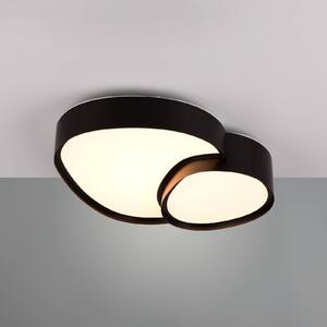 Stropné svietidlo LED Rise, čierne, 43 x 36 cm, CCT, stmievateľné