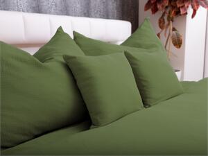 Biante Mušelínové posteľné obliečky Nature MSN-022 Tmavé olivovo zelené Jednolôžko 140x200 a 70x90 cm