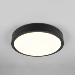 Stropné svietidlo Iseo LED, čierne, Ø 40 cm, stmievateľné, drevo