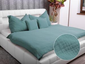 Biante Mušelínové posteľné obliečky Nature MSN-019 Pastelovo modrozelené Predĺžené 140x220 a 70x90 cm