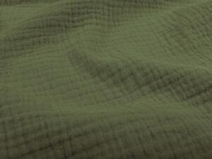 Biante Detské mušelínové posteľné obliečky do postieľky Nature MSN-022 Tmavé olivovo zelené Do postieľky 90x120 a 40x60 cm