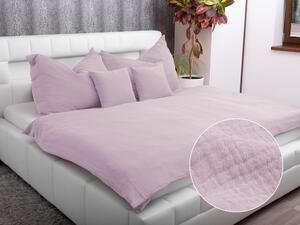 Biante Mušelínové posteľné obliečky Nature MSN-021 Bledo fialové Predĺžené 140x220 a 70x90 cm