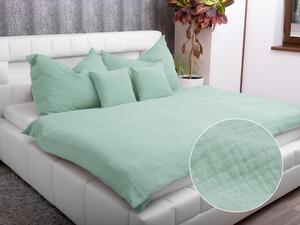 Biante Mušelínové posteľné obliečky Nature MSN-020 Pastelovo šalviové Predĺžené 140x220 a 70x90 cm