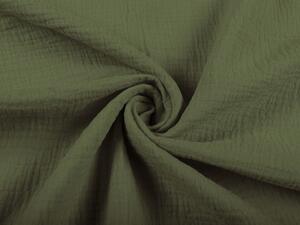 Biante Detské mušelínové posteľné obliečky do postieľky Nature MSN-022 Tmavé olivovo zelené Do postieľky 90x130 a 40x60 cm