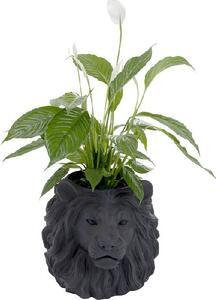 Lion dekoratívny kvetináč čierny