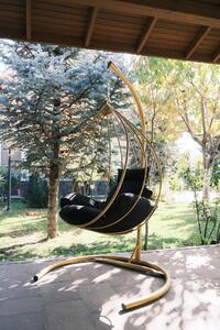 Záhradná hojdacia stolička Druket (zlatá + čierna). Vlastná spoľahlivá doprava až k Vám domov. 1082963