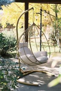 Záhradná hojdacia stolička Druket (zlatá + krémová). Vlastná spoľahlivá doprava až k Vám domov. 1082964