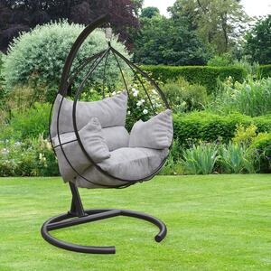 Záhradná hojdacia stolička Maverick (antracit + biela). Vlastná spoľahlivá doprava až k Vám domov. 1082969