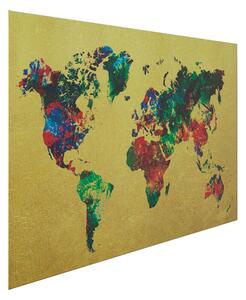 Metallic Colourful Map sklenený obraz 150x100cm