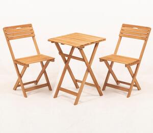 Súprava záhradného stola a stoličiek (3 kusy) Magnus (prírodná + krémová). Vlastná spoľahlivá doprava až k Vám domov. 1082984