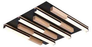 Stropné LED svietidlo ELIOT čierne drevené