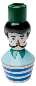 Monsieur Moustache svietnik viacfarebný 16 cm