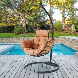 Záhradná hojdacia stolička Aniko (antracit + hnedá). Vlastná spoľahlivá doprava až k Vám domov. 1083011