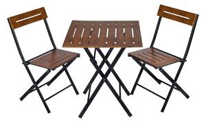 Súprava záhradného stola a stoličiek (3 kusy) Bonita (orech + čierna). Vlastná spoľahlivá doprava až k Vám domov. 1083038