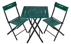Súprava záhradného stola a stoličiek (3 kusy) Bonita (zelená + čierna). Vlastná spoľahlivá doprava až k Vám domov. 1083039