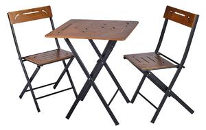 Súprava záhradného stola a stoličiek (3 kusy) Bonita (orech + čierna). Vlastná spoľahlivá doprava až k Vám domov. 1083037