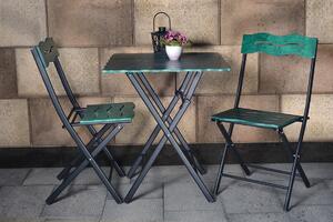 Súprava záhradného stola a stoličiek (3 kusy) Bonita (zelená + čierna). Vlastná spoľahlivá doprava až k Vám domov. 1083040