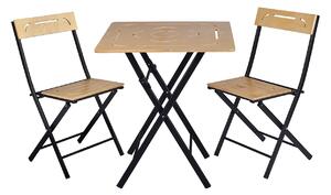 Súprava záhradného stola a stoličiek (3 kusy) Bonita (hnedá + čierna). Vlastná spoľahlivá doprava až k Vám domov. 1083041