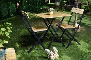 Súprava záhradného stola a stoličiek (3 kusy) Bonita (hnedá + čierna). Vlastná spoľahlivá doprava až k Vám domov. 1083041