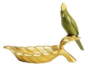 Parrot Guard dekoračná miska 10x21 cm zelená/zlatá