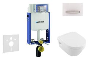 Geberit Kombifix - Modul na závesné WC s tlačidlom Sigma50, alpská biela + Villeroy Boch - WC a doska, DirectFlush, SoftClose, CeramicPlus 110.302.00.5 NB8