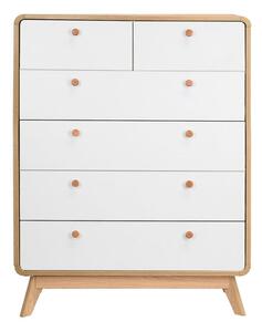 Vysoká komoda v dekore duba v bielo-prírodnej farbe 81x104 cm Caitlin – Støraa