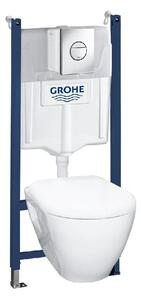 Grohe Solido - Súprava na závesné WC + klozet a WC doska SoftClose, tlačidlo Nova Cosmopolitan, chróm 38950000