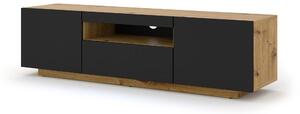 TV stolík/skrinka Aurinko 150 (dub artisan + matná čierna). Vlastná spoľahlivá doprava až k Vám domov. 1083422