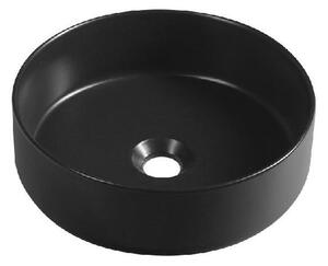 Sapho Umývadlá - Umývadlo na dosku, priemer 360 mm, bez prepadu, matná čierna 10NF65036B
