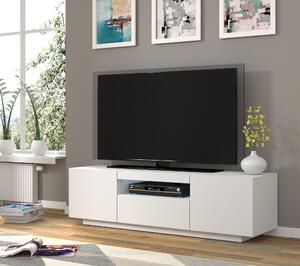 TV stolík/skrinka Aurinko 150 (matná biela) (s osvetlením). Vlastná spoľahlivá doprava až k Vám domov. 1083431