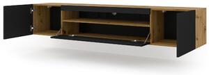 TV stolík/skrinka Aurinko 200 (dub artisan + matná čierna). Vlastná spoľahlivá doprava až k Vám domov. 1083440