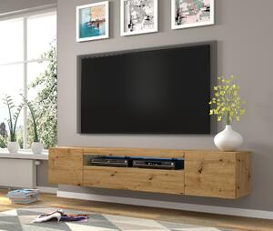 TV stolík/skrinka Aurinko 200 (dub artisan) (s osvetlením). Vlastná spoľahlivá doprava až k Vám domov. 1083439