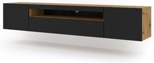 TV stolík/skrinka Aurinko 200 (dub artisan + matná čierna). Vlastná spoľahlivá doprava až k Vám domov. 1083440