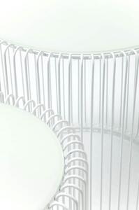 Wire set príručných stolíkov biely Ø44 cm