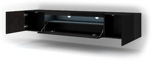 TV stolík/skrinka Aurinko 200 (lesklá čierna) (s osvetlením). Vlastná spoľahlivá doprava až k Vám domov. 1083451