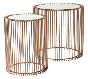 Wire set príručných stolíkov medený Ø44 cm