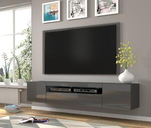 TV stolík/skrinka Aurinko 200 (lesklý grafit) (s osvetlením). Vlastná spoľahlivá doprava až k Vám domov. 1083453