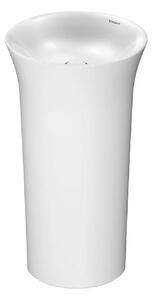 Duravit White Tulip - Voľne stojace umývadlo, 500x500x900 mm, bez otvoru na batériu, s WonderGliss, biela 27025000701