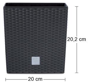 Plastový kvetináč DRTS200L 20 cm - antracit