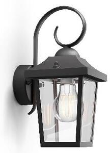 Philips myGarden - Nástenný vonkajší lampáš 29x13 cm, E27, čierna 915005309001
