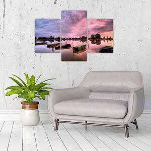Loďky na jazere, obraz (Obraz 90x60cm)