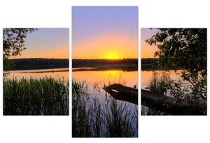 Obrázok jazera sa západom slnka (Obraz 90x60cm)