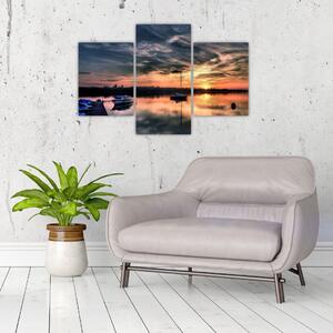 Západ slnka v prístave - obraz na stenu (Obraz 90x60cm)