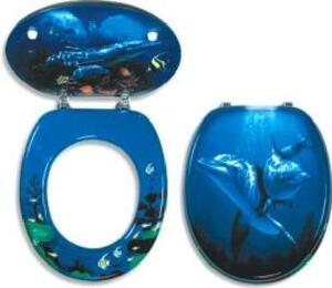 Novaservis Prestige - WC doska, MDF, modrý dekor WC/DELFIN