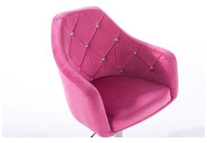 LuxuryForm Barová stolička ROMA VELUR na zlatom tanieri - ružová