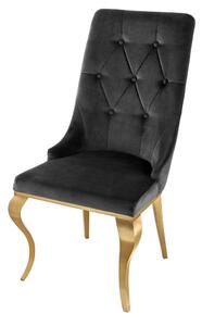 Dizajnová stolička Rococo Levia hlava čierna / zlatá