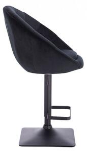 LuxuryForm Barová stolička VERA VELUR na čierne podstave - čierna